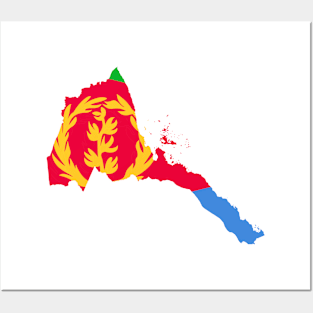 Eritrea Flag Map Posters and Art